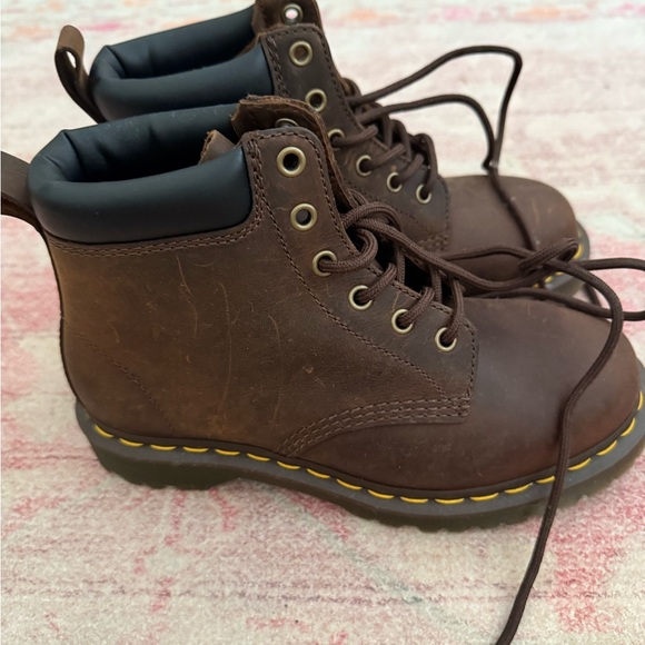 Dr. Martens Shoes - Dr. Martens Brown Ankle Boots with Black Trim